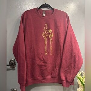 Star Wars Obi wan Anakin Skywalker Floral Maroon Lightsaber Sweater